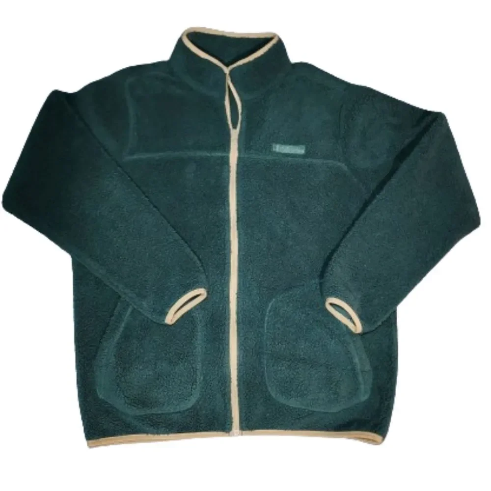 Columbia Rugged Ridge Sherpa Fleece Size Large Forest Green Hiking Travel Jacket - Picture 6 of 6